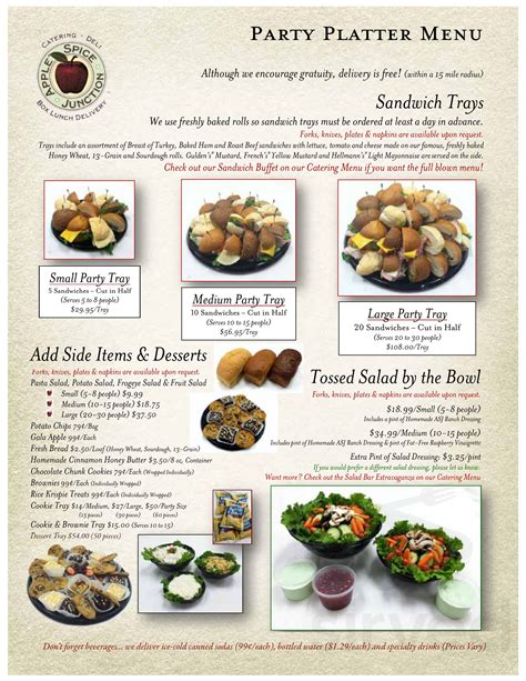 apple spice junction boxed lunch menu|apple spice junction menu.